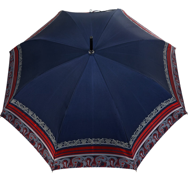 Oertel Handmade Ladies Umbrella - Satin Stripes blue/red