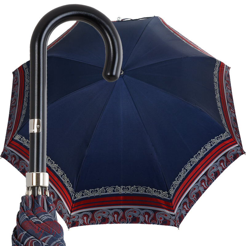 Oertel Handmade Ladies Umbrella - Satin Stripes blue/red