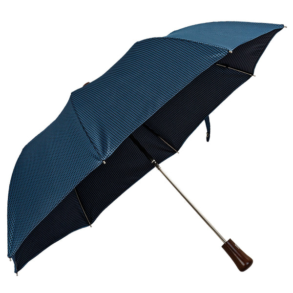 Oertel Handmade pocket umbrella maple - Houndstooth blue