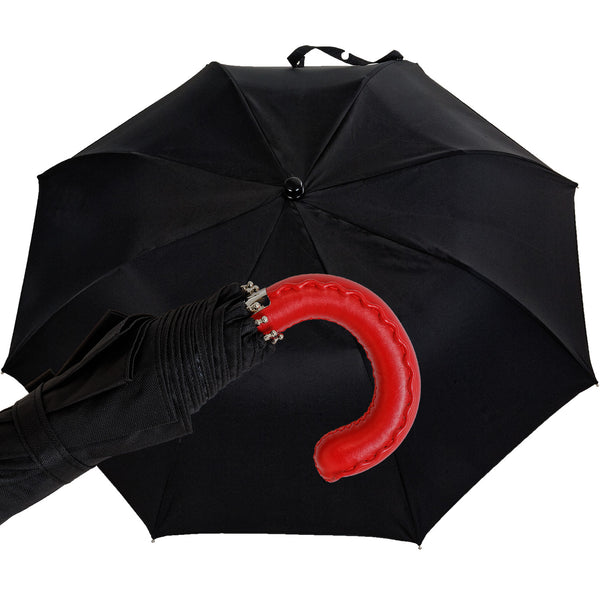 Oertel Handmade pocket umbrella - leather red