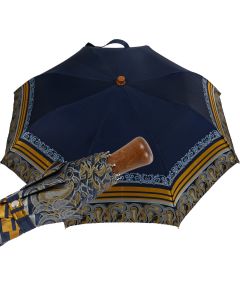 Oertel Handmade Taschenschirm -Satin - blau/gold