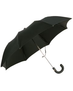 Oertel Handmade pocket umbrella - leather black | European Umbrellas